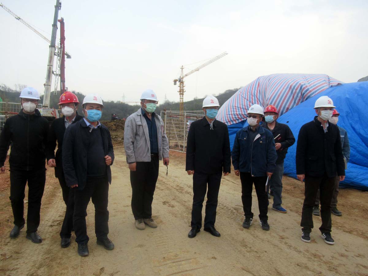 皖能環?？偨浝韽垶榱x到安徽電建一公司合肥龍泉山項目調研疫情防控和復工復產工作