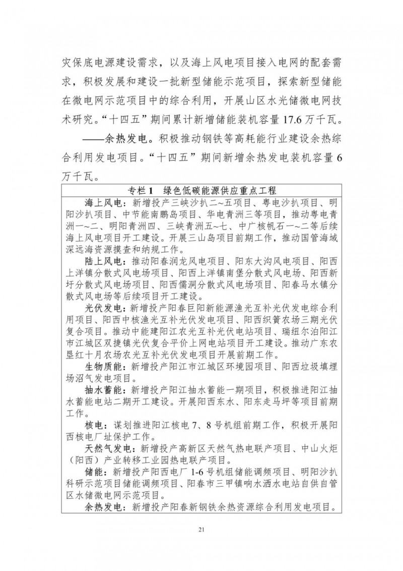 著力打造多元清潔能源供應體系！廣東陽江市發布《能源發展“十四五”規劃》（征求意見稿）