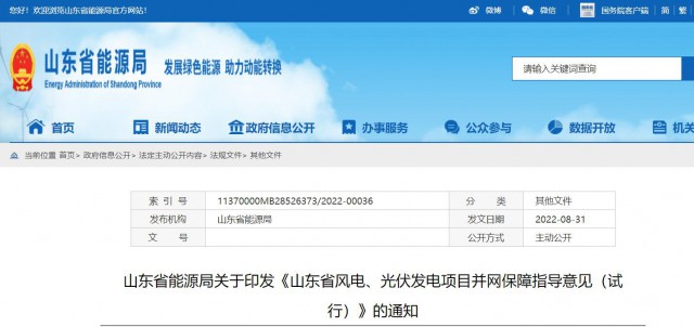 山東：將儲能配比作為風光項目并網最優先條件，分布式光伏直接保障并網！