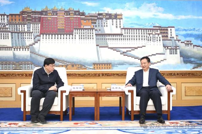 西藏自治區黨委書記王君正與國家電網公司董事長、黨組書記張智剛座談