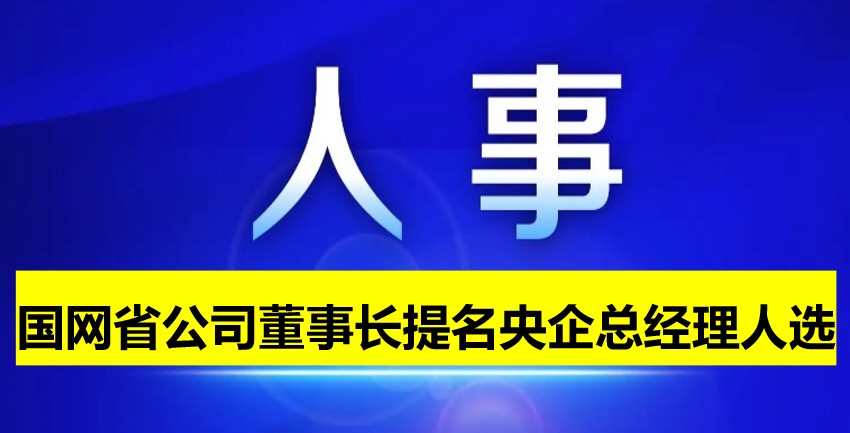 國網省公司董事長提名為央企總經理人選！